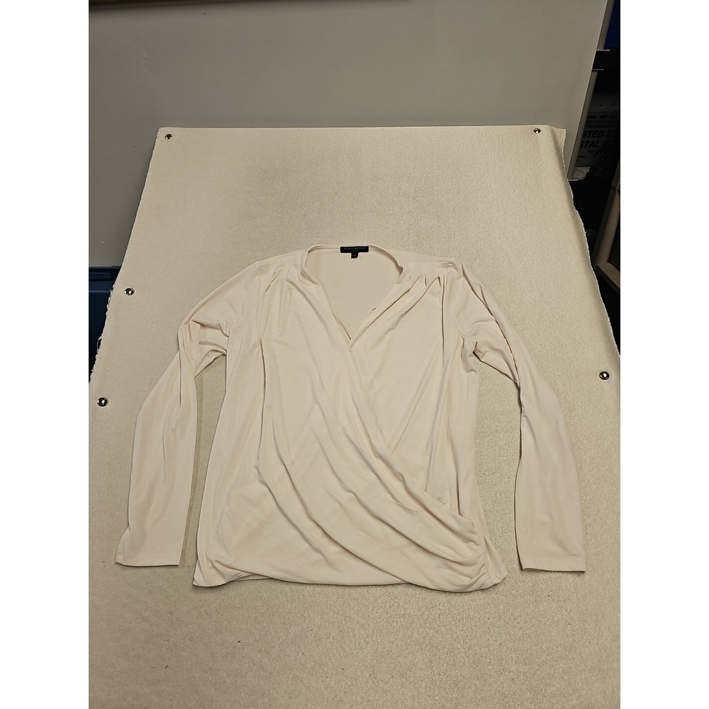 Banana Republic Womens Pink Wrap-Effect Blouse Size M Long Sleeve Polyester